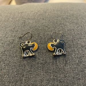 Black cat earrings